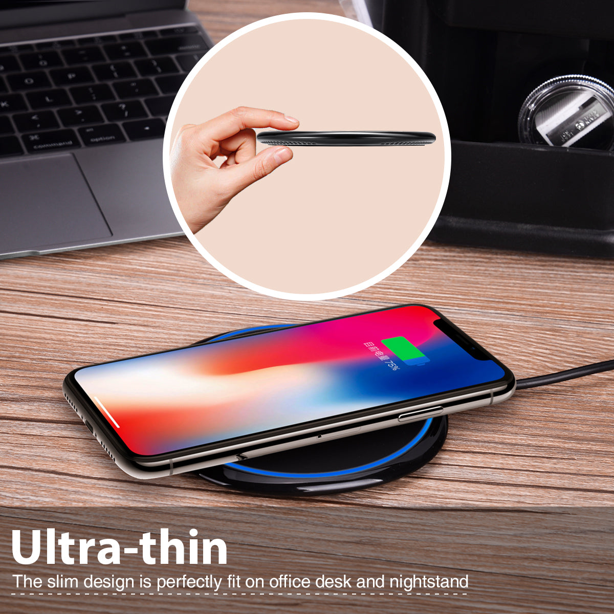 Wireless Charger, Slim Charging Pad 7.5W and 10W Fast - NWR86