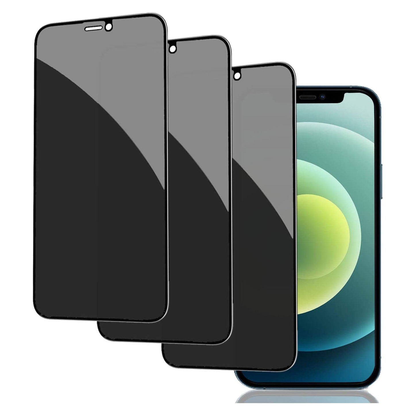 3 Pack Privacy Screen Protector., 3D Edge Anti-Peep Anti-Spy Curved Tempered Glass - NW3G28