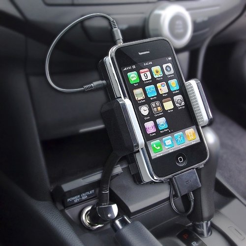 Car Mount, DC Socket Rotating USB Port Charger Holder FM Transmitter - NWJ45