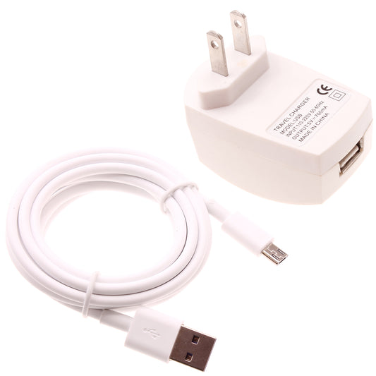 Home Charger, Wall AC Plug Charging Cord MicroUSB Wire Power Adapter 6ft Long USB Cable - NWY17