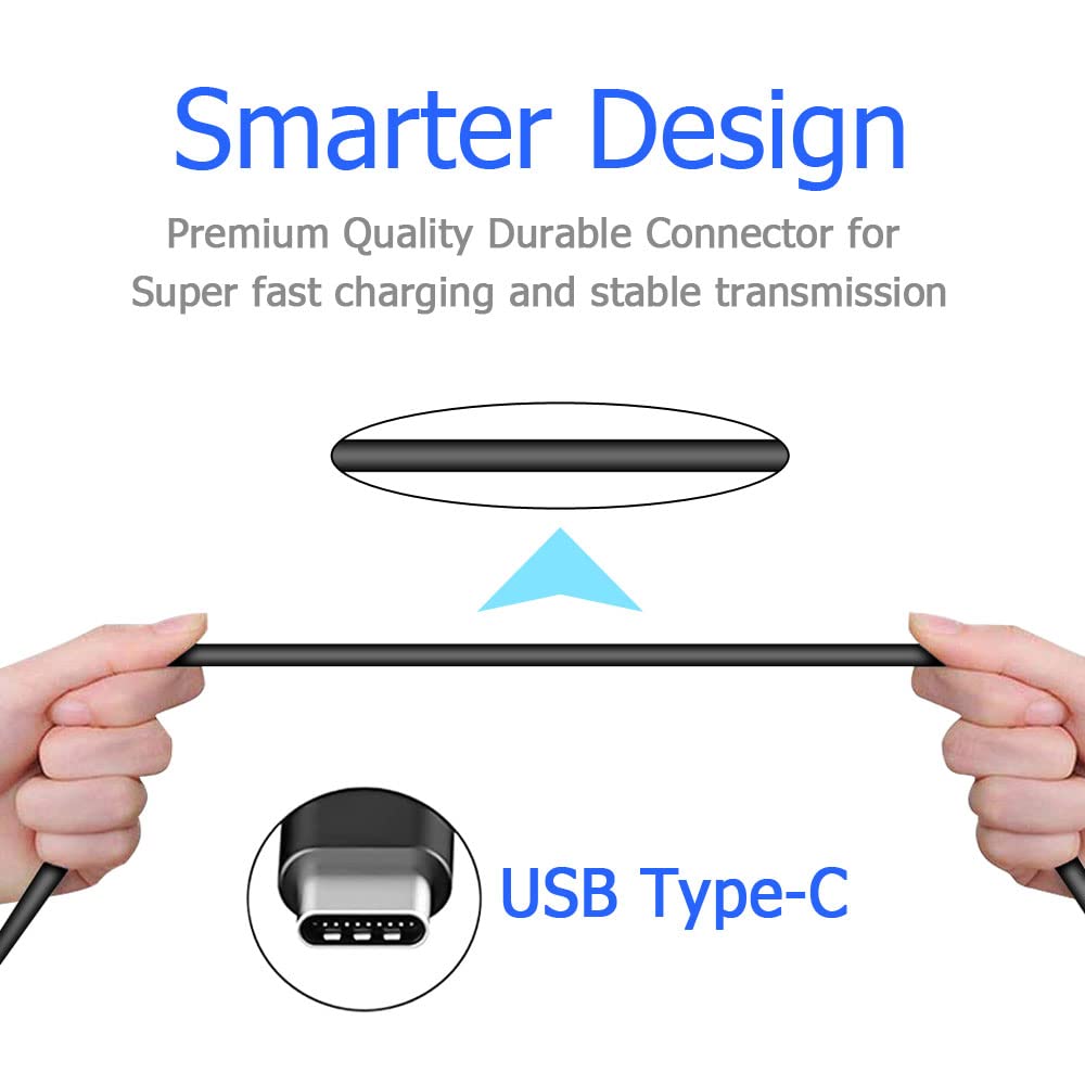 6ft and 10ft Long USB-C Cables, High Speed Data Sync Power Wire TYPE-C Cord Fast Charge - NWY73