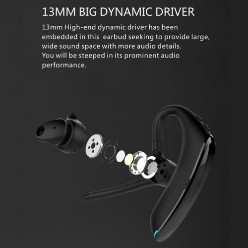 Wireless Earphone, Headset Single Handsfree Headphone Boom Mic Ear-hook - NWE24