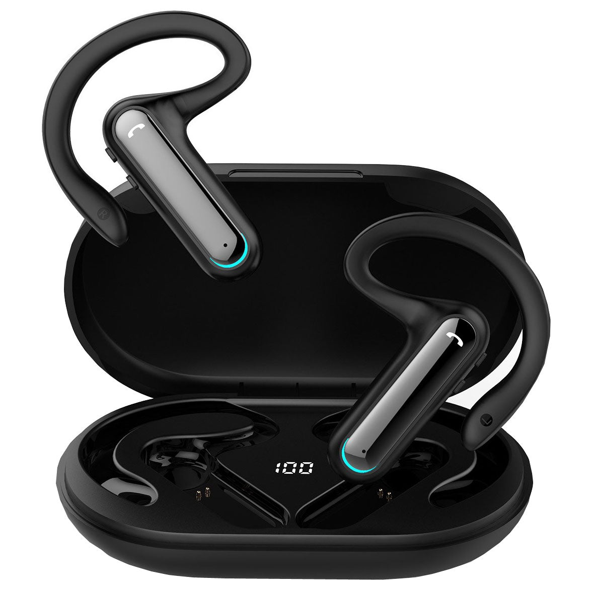 Ear-hook TWS Earphones, Charging Case True Stereo Ear hook Headphones Bluetooth Earbuds Wireless - NWZ19