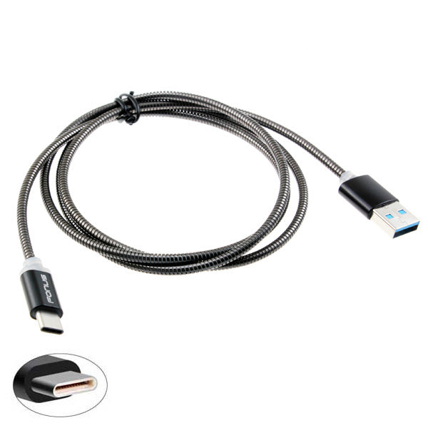 Metal USB Cable, Wire Power Charger Cord Type-C 3ft - NWE82