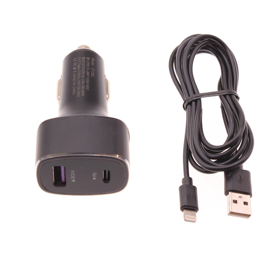 36W PD Fast Car Charger, Wire Power Adapter USB-C Port Long Cord USB Cable - NWY31