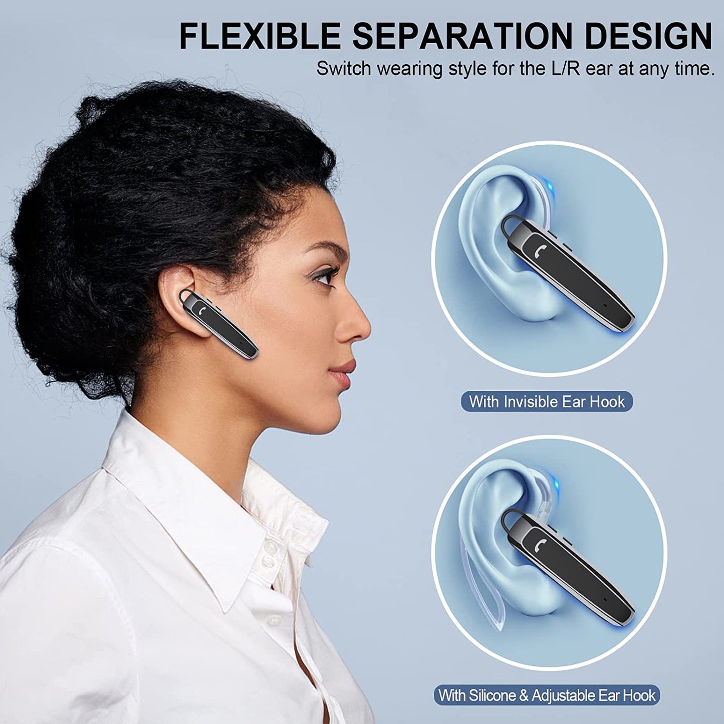 Wireless Earphone , Headset Single Headphone Handsfree Mic Mono Earbud - NWZ71