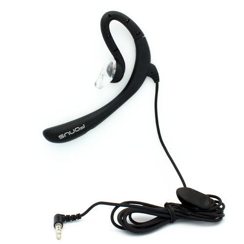 Wired Mono Headset, Hands-free Single Earbud 3.5mm Headphone Earphone w Mic - NWK57