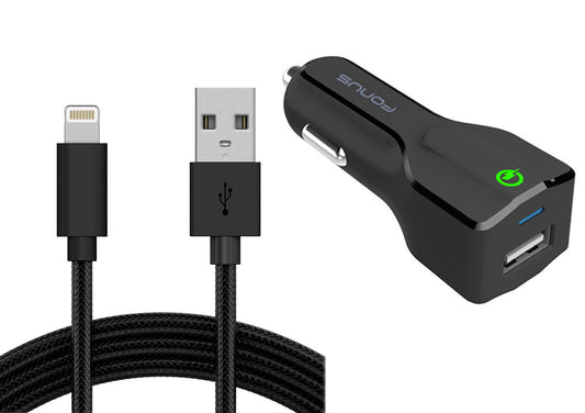 Car Charger,  Quick Charge Mfi Certified 6ft Cable 2-Port USB 24W Fast  - NWK25 969-1