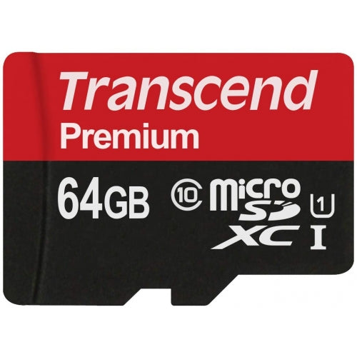 64GB Memory Card, MicroSDXC Class 10 MicroSD High Speed Transcend - NWV24