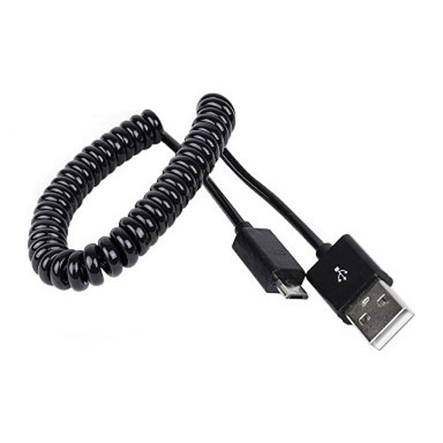 USB Cable, Power Cord Charger MicroUSB Coiled - NWK09