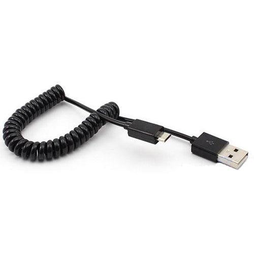 USB Cable, Power Cord Charger MicroUSB Coiled - NWK09