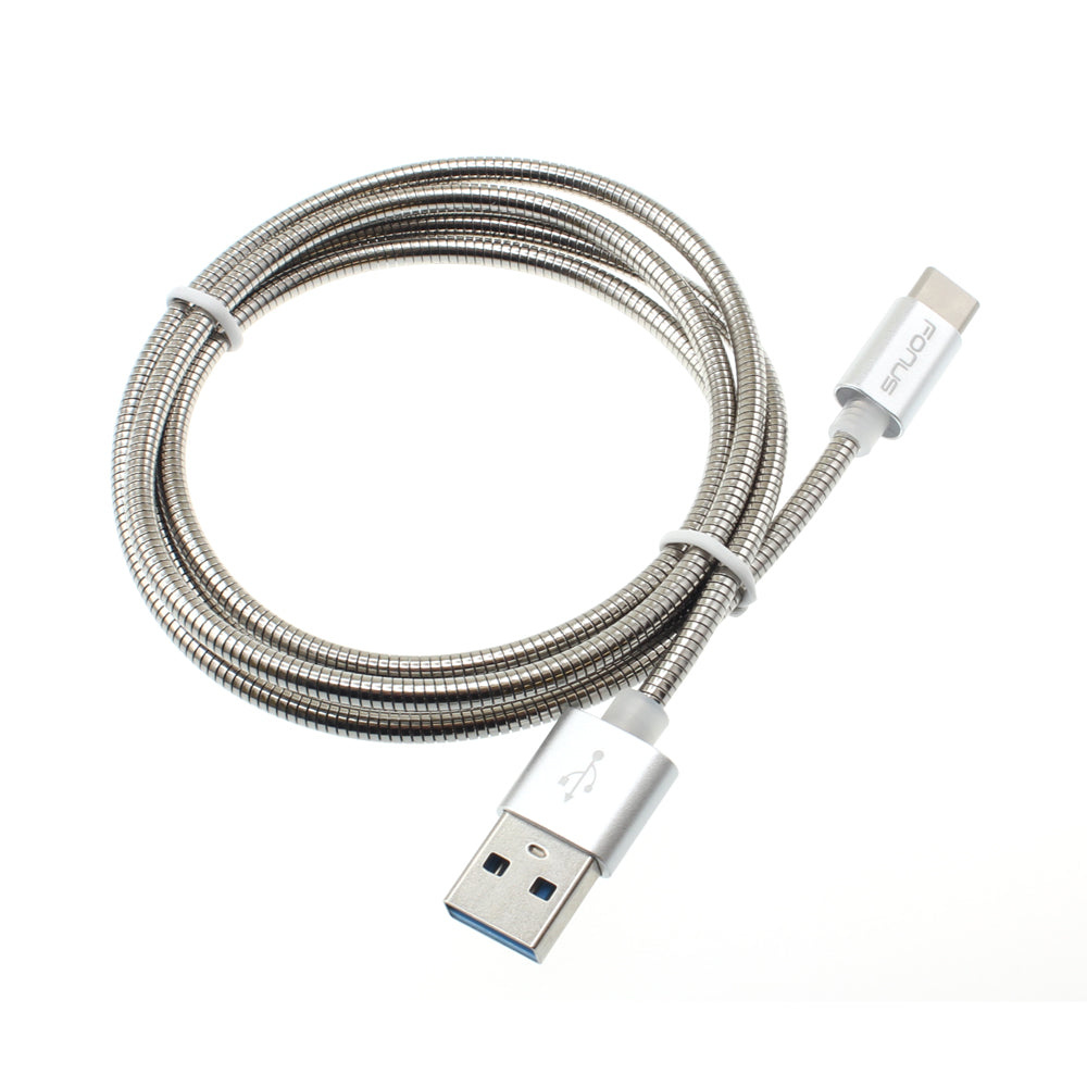 Metal USB Cable, Wire Power Charger Cord Type-C 3ft - NWE72