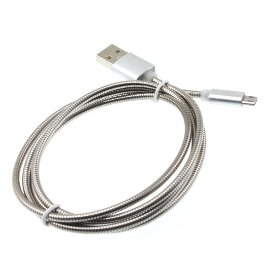 Metal USB Cable, MicroUSB Wire Power Charger Cord 3ft - NWF51