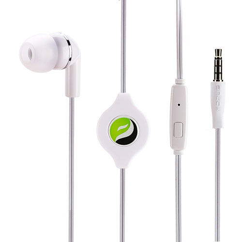 Retractable Mono Earphone, Earbud Handsfree Headset 3.5mm w Mic Headphone - NWS09