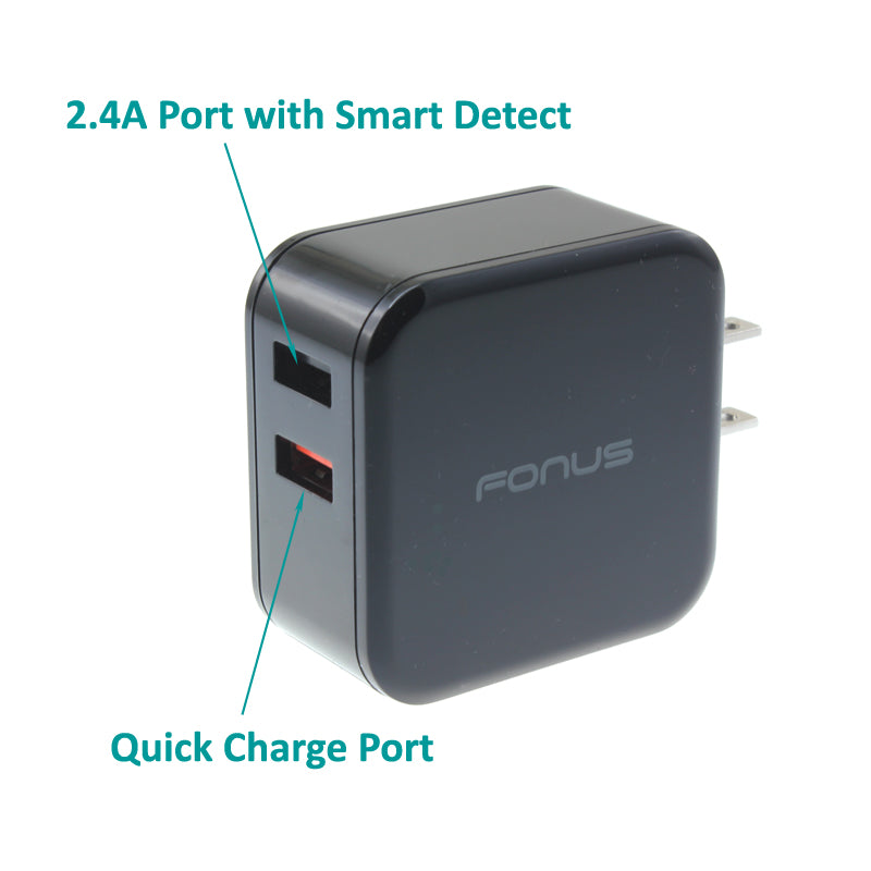 Fast Home Charger, Wall Travel Quick Charge Port 2-Port USB 30W - NWB96