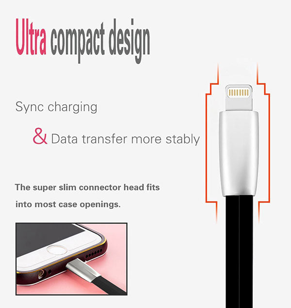 USB Cable, Wire Power Charger Cord Flat 6ft - NWG02