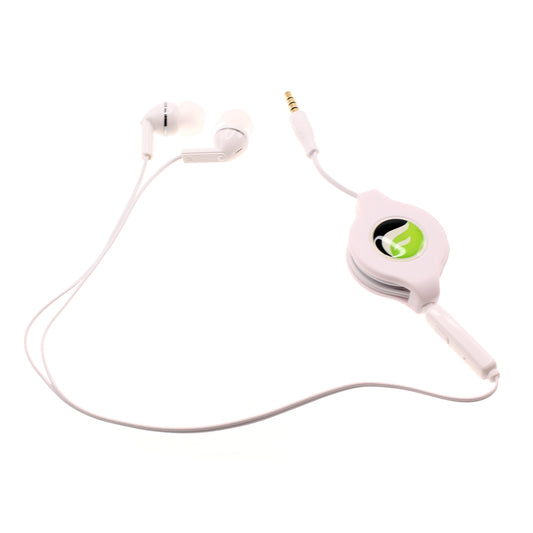 Retractable Earphones, Earbuds 3.5mm w Mic Headset Hands-free Headphones - NWS38