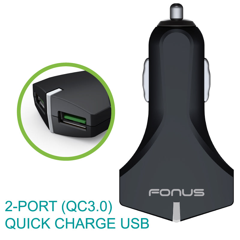 Car Charger, DC Socket Adapter Power 2-Port USB 36W Fast - NWM49