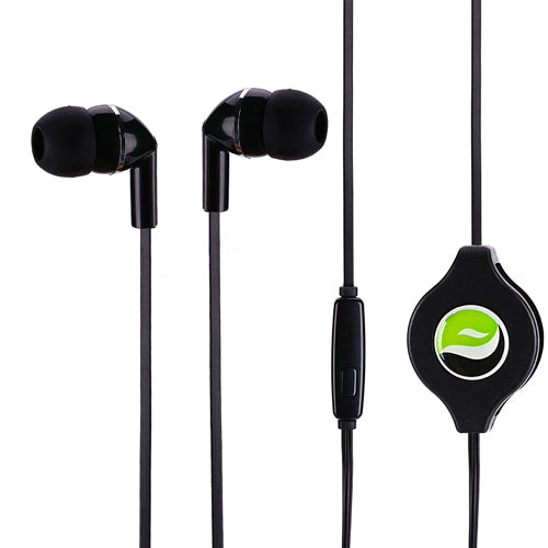 Retractable Earphones, Earbuds 3.5mm w Mic Headset Hands-free Headphones - NWF93