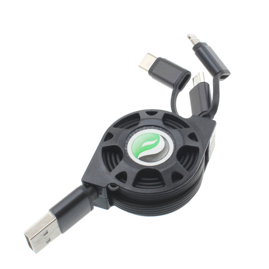 USB Cable, 3-in-1 Cord Power Charger Retractable - NWR30