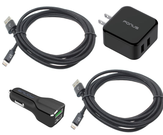 Fast Home Car Charger,  Adapter Power Travel 6ft Long MFi USB Cable  - NWK45 1095-1