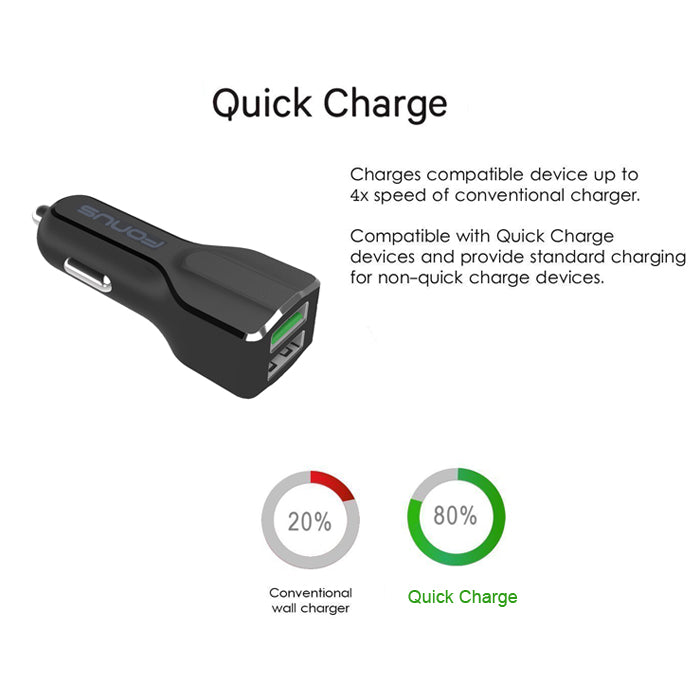 Car Charger, DC Socket Adapter Power 2-Port USB 30W - NWA68