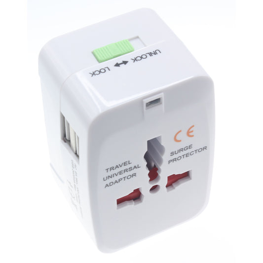 International Charger, AC Power Plug Converter Adapter Travel USB 2-Port - NWM08