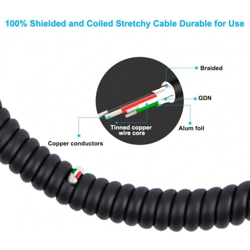 Coiled Cable, Power Cord Charger Fast USB-C to TYPE-C - NWD26