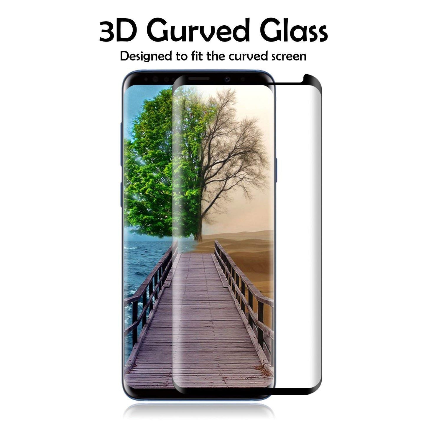 Screen Protector, Bubble Free Full Cover Curved Edge 5D Touch Tempered Glass - NWR57