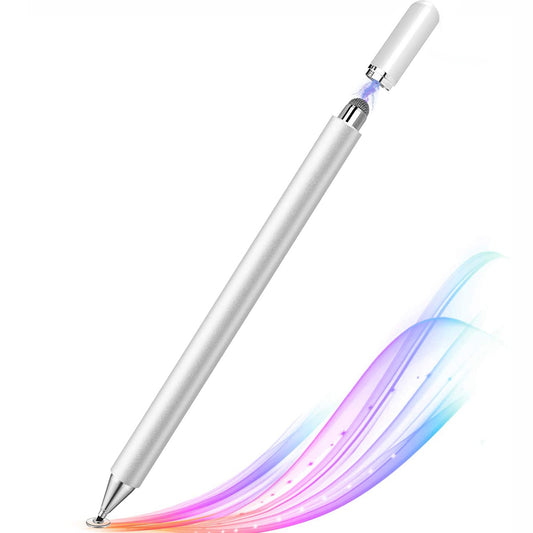 Stylus, Silver Color Lightweight Aluminum Fiber Tip Touch Screen Pen - NWZ81
