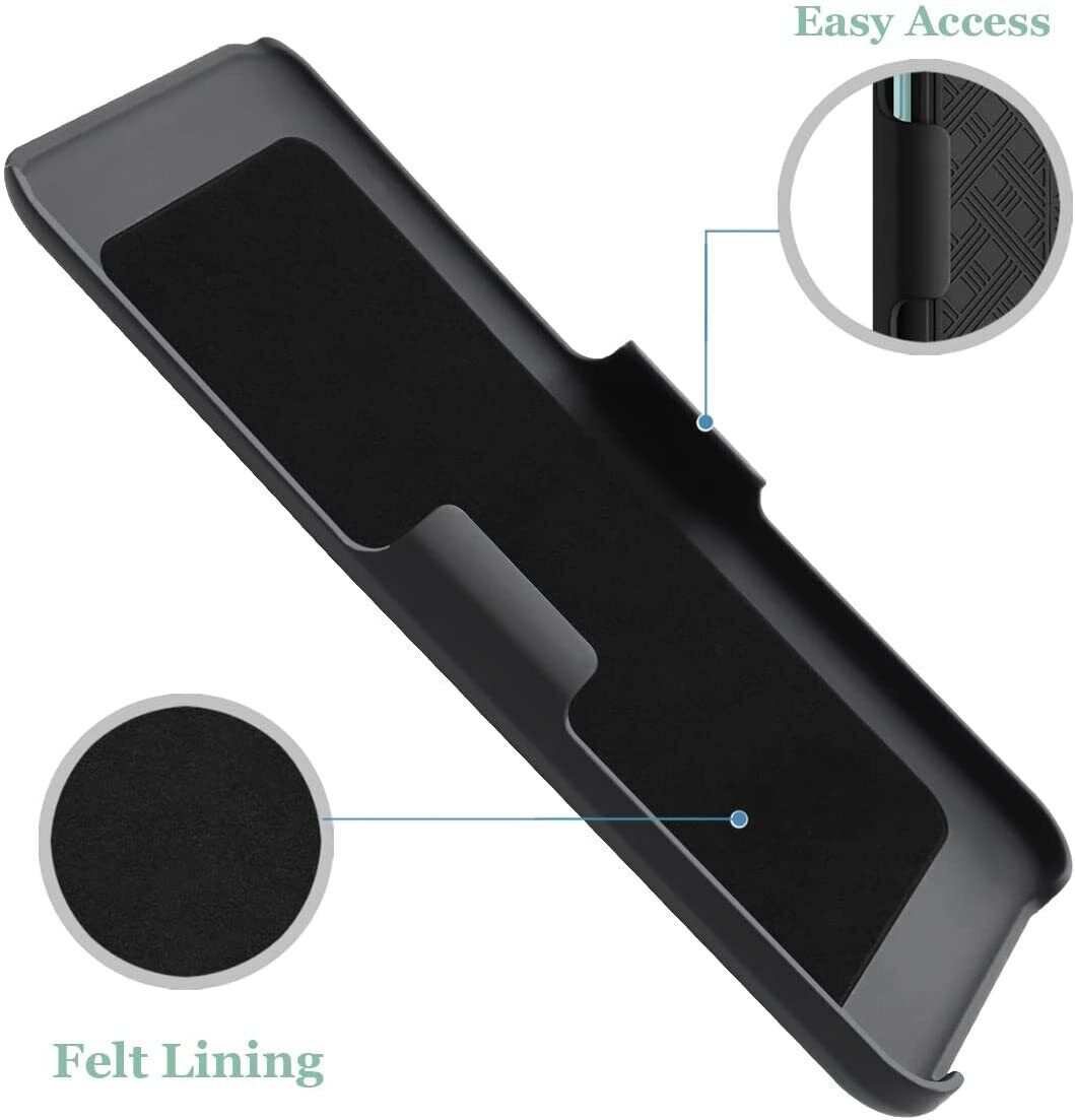 Belt Clip Case and Screen Protector, (Fingerprint Unlock) 9H Hardness Kickstand Tempered Glass Swivel Holster - NWK24+Y96