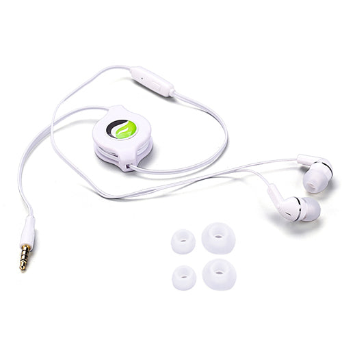 Retractable Earphones, Earbuds 3.5mm w Mic Headset Hands-free Headphones - NWS38