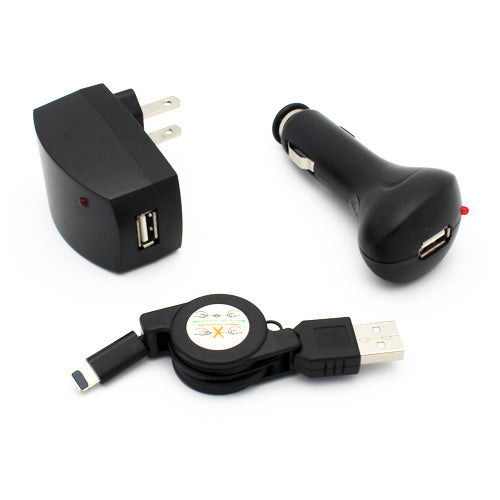 Car Home Charger, AC Plug Adapter Power Retractable USB Cable - NWA21