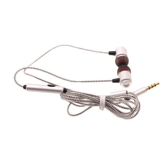 Wired Earphones, Metal Earbuds Headset Handsfree Mic Headphones Hi-Fi Sound - NWG94