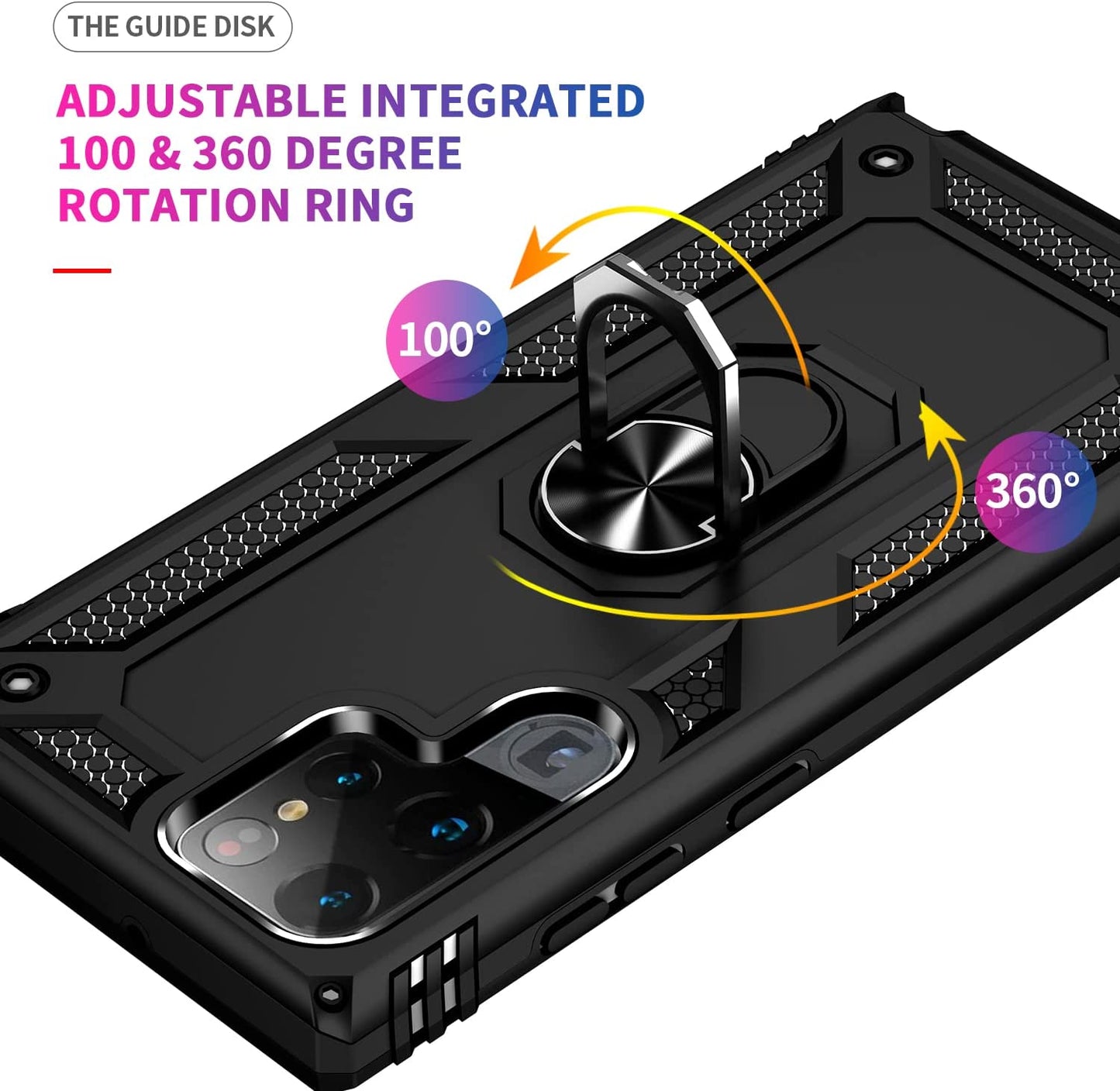 Hybrid Case Cover, Armor Shockproof Kickstand Metal Ring - NWZ02