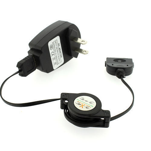 Car Home Charger, AC Plug Adapter Power Retractable USB Cable - NWE59
