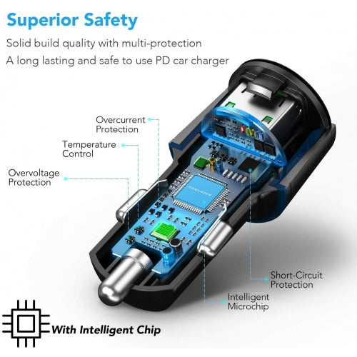 Quick Car Charger, Adapter Power USB-C Port PD Cable 36W - NWM62