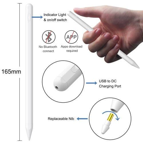 Active Stylus Pen, Palm Rejection Rechargeable Touch Capacitive Digital - NWG79