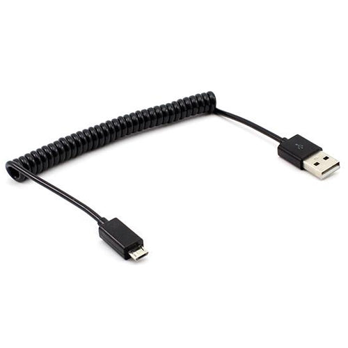 USB Cable, Power Cord Charger MicroUSB Coiled - NWK09