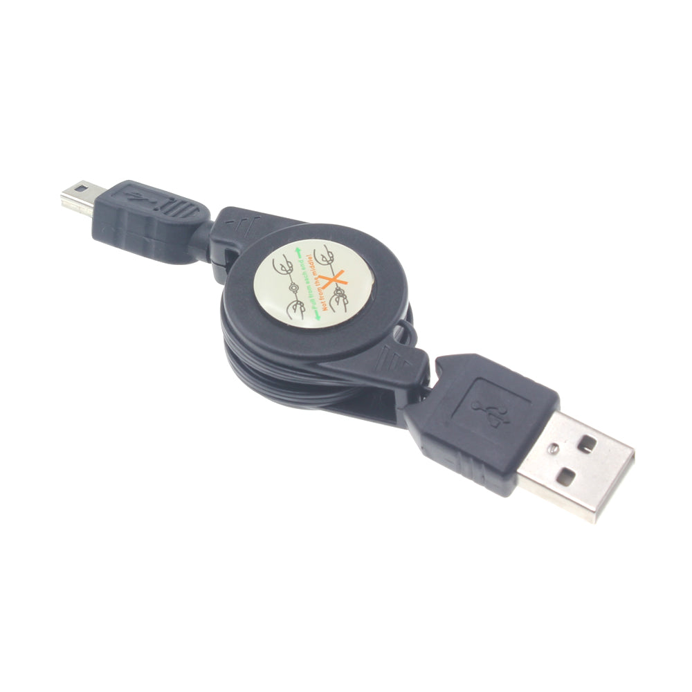 USB Cable, Cord Power Charger Mini-USB Retractable - NWS42