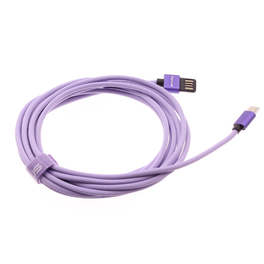 10ft USB-C Cable, Type-C Power Cord Fast Charger Extra Long Purple - NWA93
