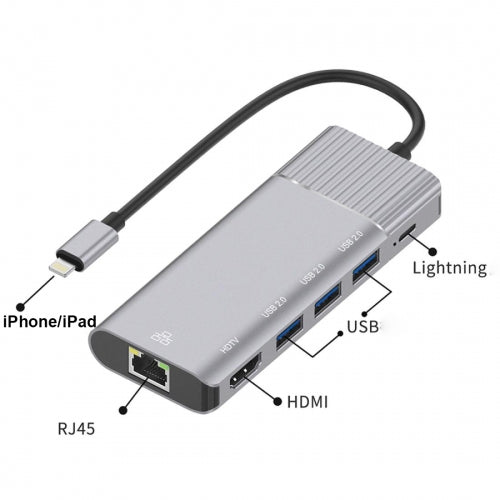 6-in-1 Adapter USB Hub, Ethernet TV Video Hub Charger Port RJ45 Network Port HDTV HDMI - NWG16