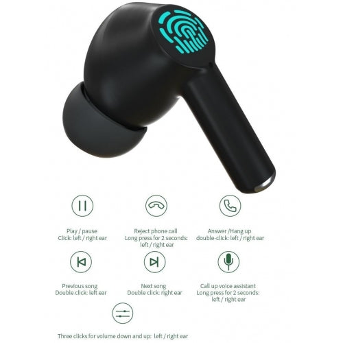 TWS Wireless Earphones, Hands-free Mic Headset True Stereo Headphones ANC Earbuds - NWE70