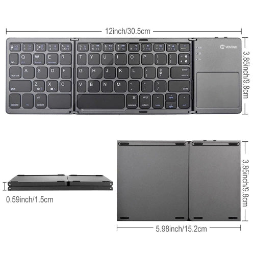 Wireless Keyboard, Compact Portable Rechargeable Folding - NWL66