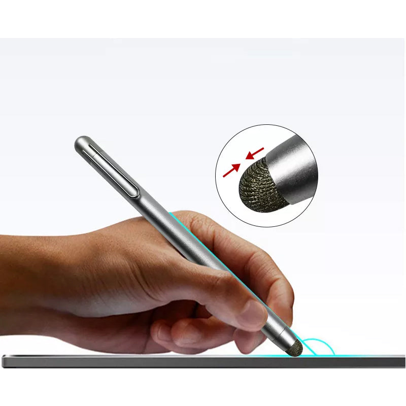 Stylus, Silver Color Lightweight Aluminum Fiber Tip Touch Screen Pen - NWZ60