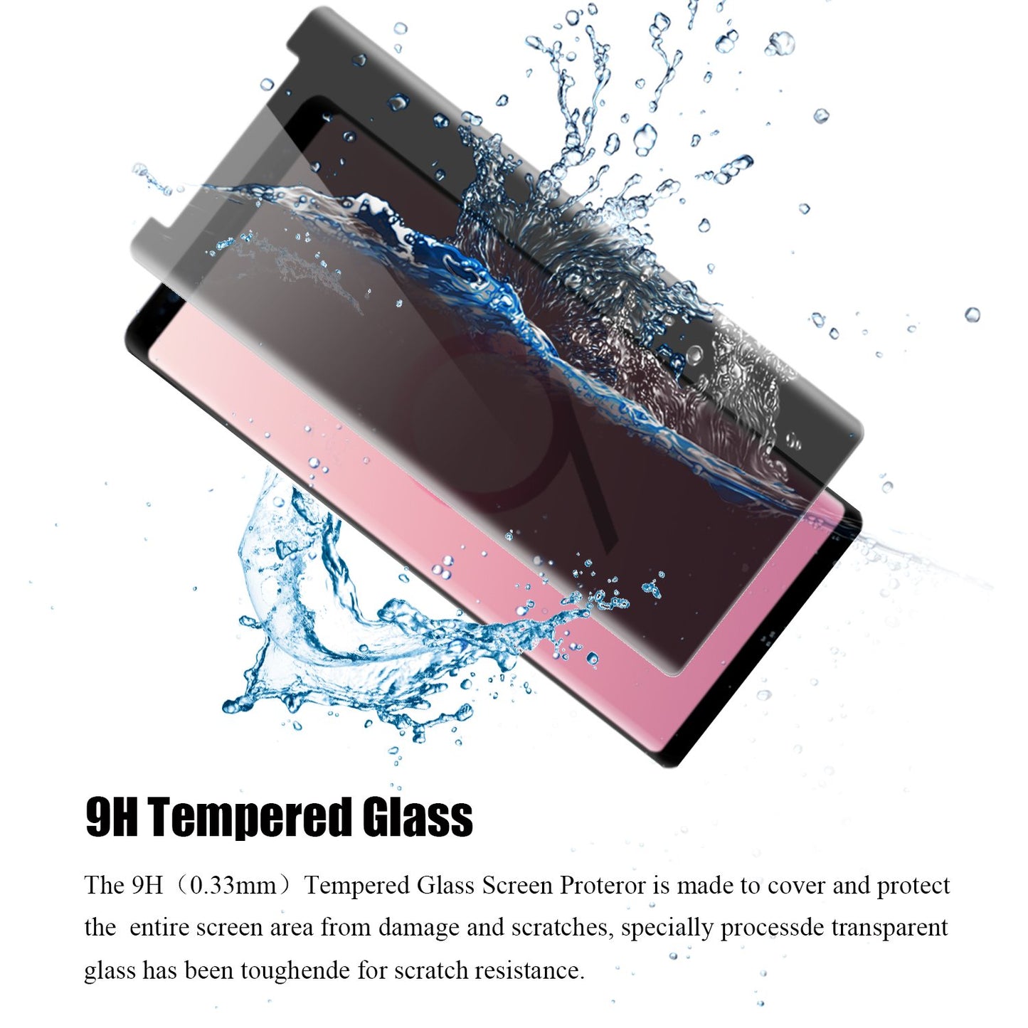 Privacy Screen Protector, 3D Edge Anti-Peep Anti-Spy Curved Tempered Glass - NWR75