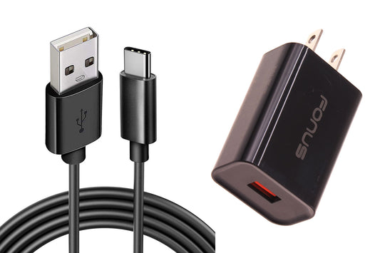 18W Fast Home Charger,  Quick Charge QC3.0 Power Wire USB Wall Adapter Type-C Cord 6ft Long USB-C Cable  - NWY16 1737-1