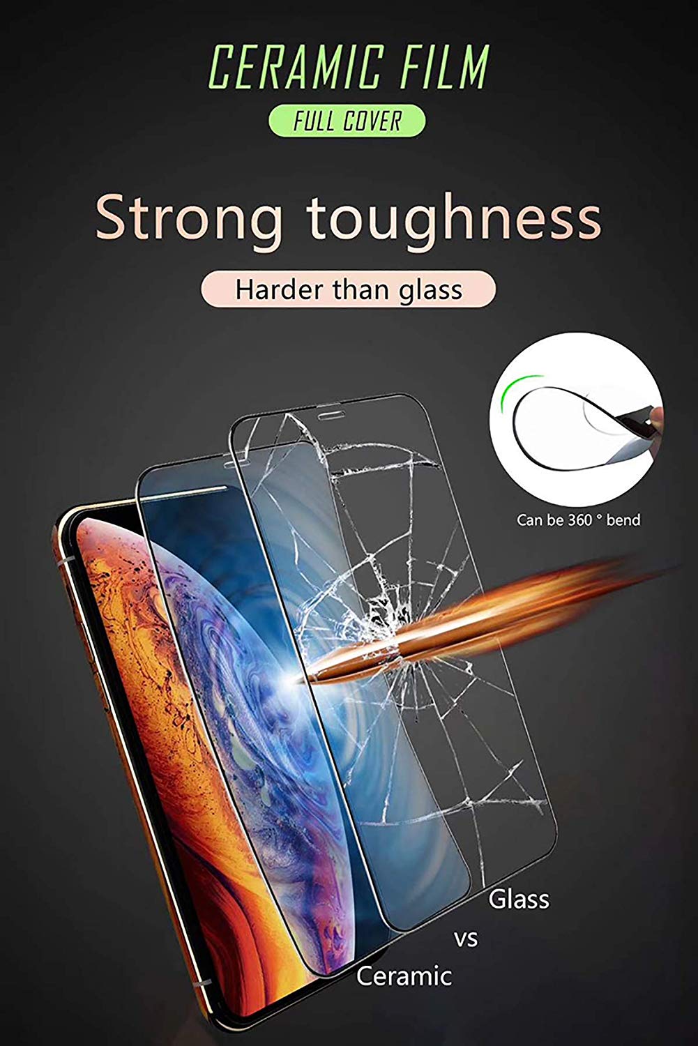 3 Pack Screen Protector , Anti Glare Full Cover 3D Curved Edge Matte Ceramics - NW3G51