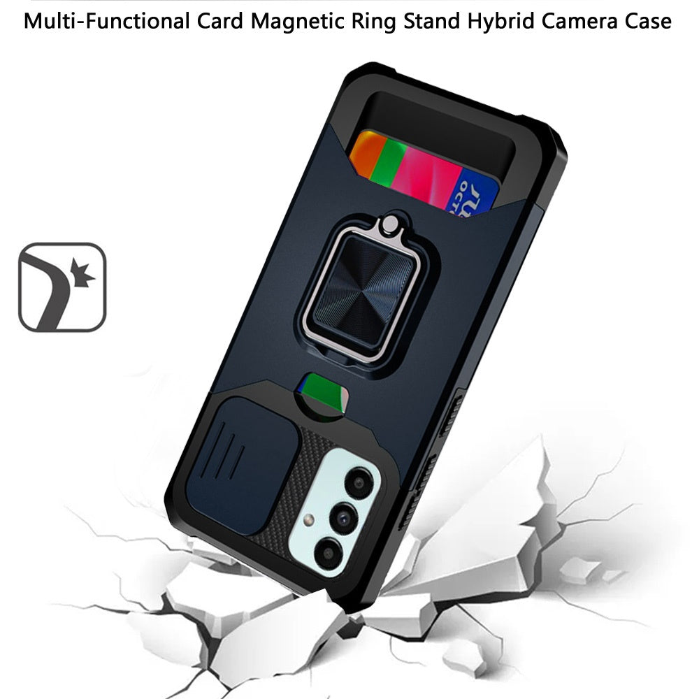 Hybrid Case Cover, Armor Shockproof Card Slot Kickstand Metal Ring - NWY35