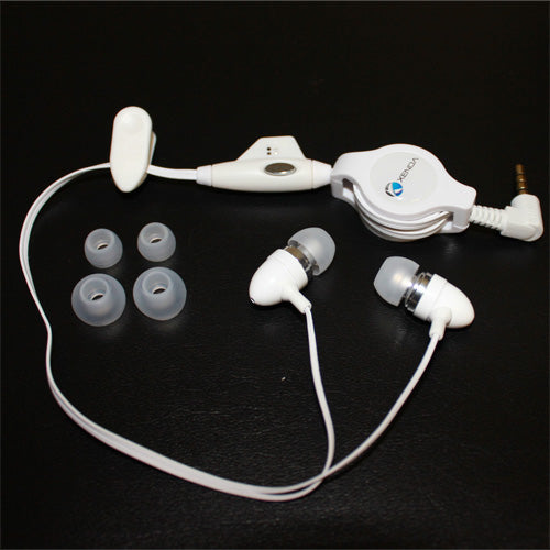 Retractable Earphones, 3.5mm Headset Handsfree Mic Headphones Wired - NWD57